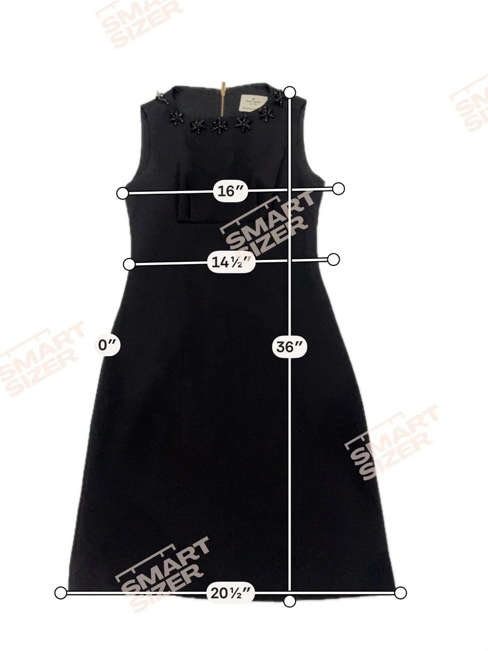 kate spade Black Sleeveless A-Line Dress with Embellished Neckline - Picture 11 of 11